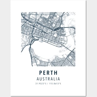 perth simple map Posters and Art